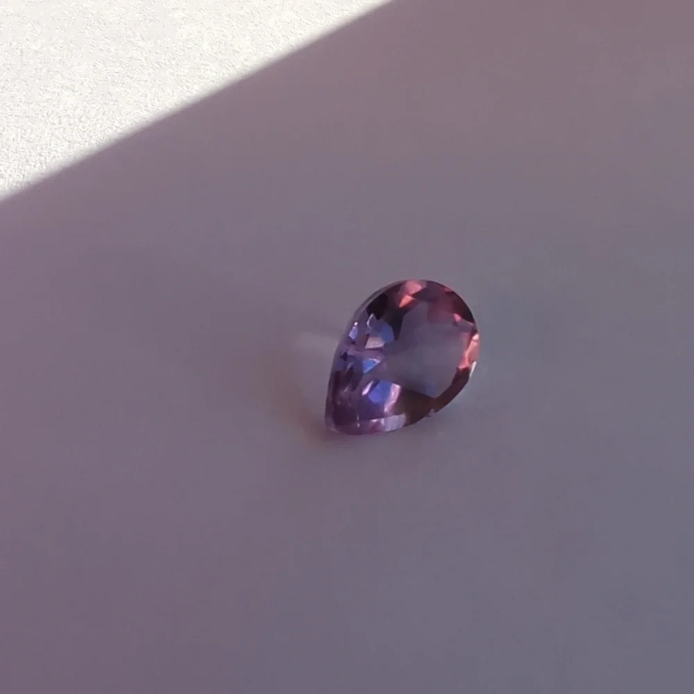 Teardrop Purple Amethyst Ring Gem for Fine Jewelry